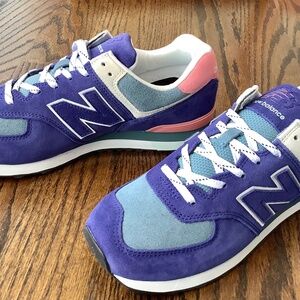 Men's New Balance 574 Shoes Navy Blue / Pink Size 10 ML574GD2